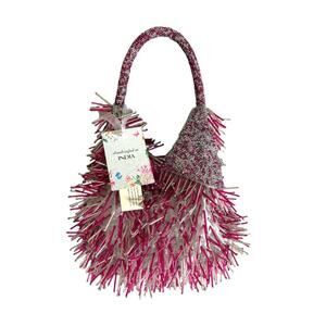 New Handcrafted in India Pink White Beaded Shoulder Bag